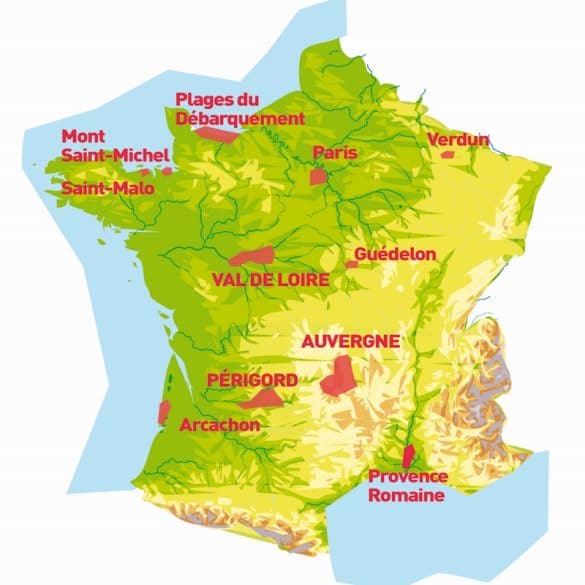 Carte des destinations Élément Terre